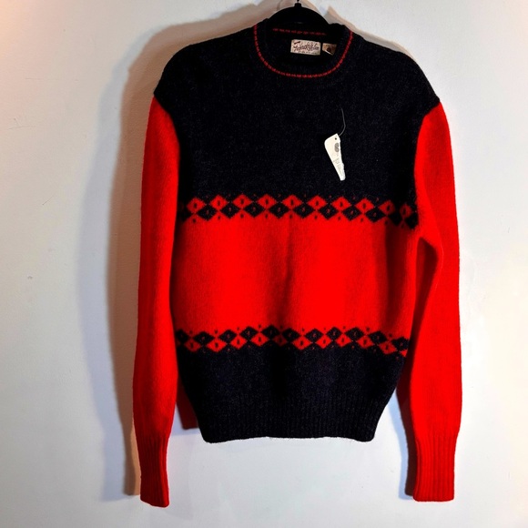 FREDERICK & NELSON Woolrich SZ L 100% Wool Sweater Crew Neck Thick Knit NEW - Picture 1 of 6